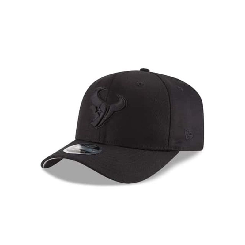 NFL Houston Texans Black On Black Stretch Snap 9Fifty Snapback (VAY8868) - Black New Era Caps